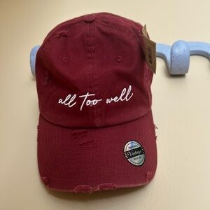Swiftie All Too Well hat - Maroon NWT - distressed